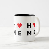 Moderne Zuhause & Herz Zweifarbige Tasse (VorderseiteRechts)