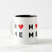 Moderne Zuhause & Herz Zweifarbige Tasse (Vorderseite Links)