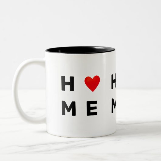 Moderne Zuhause & Herz Zweifarbige Tasse (Links)