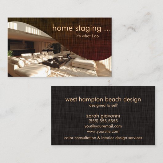 Moderne Zuhause-Inszenierung Visitenkarte (Vorne/Hinten)