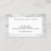 Moderne Zuhause-Logo-Architektur Realtor Weißer Ma Visitenkarte (Rückseite)