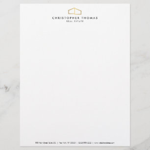 Moderne Zuhause-Logo-Imitate Gold auf Weiß Briefbogen
