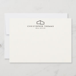 Moderne Zuhause-Logo-Karte Elfenbeinfarben/Schwarz Mitteilungskarte