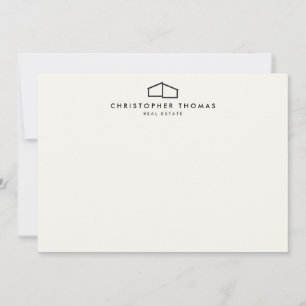 Moderne Zuhause-Logo-Karte Elfenbeinfarben/Schwarz Mitteilungskarte