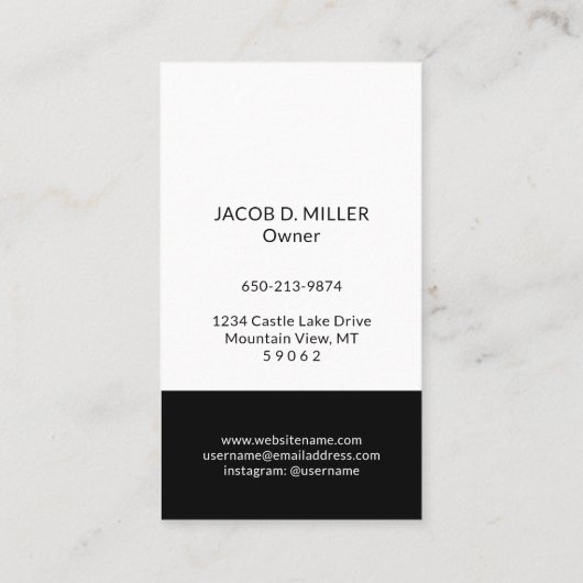 Moderne Zuhause-Logo-Monogramm Vertikal Schwarz/We Visitenkarte (Rückseite)