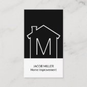 Moderne Zuhause-Logo-Monogramm Vertikal Schwarz/We Visitenkarte (Vorderseite)