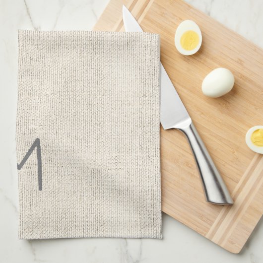 Moderne Zuhause Natural Linen Texture INITIAL Chic Geschirrtuch (Viertel Falte)