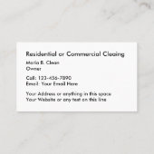 Moderne Zuhause Office-Reinigungsdienste Visitenkarte (Rückseite)