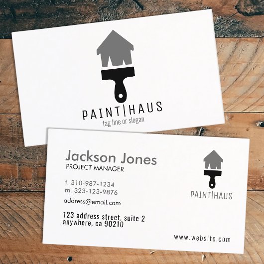 Moderne Zuhause Paint Brush Business Cards Visitenkarte
