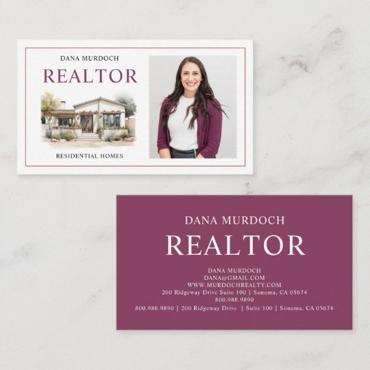 Moderne Zuhause Realtor Business Card Visitenkarte (Vorne/Hinten)