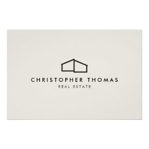Moderne Zuhause Realtor Ivory/Schwarz-Logo-Downloa Poster