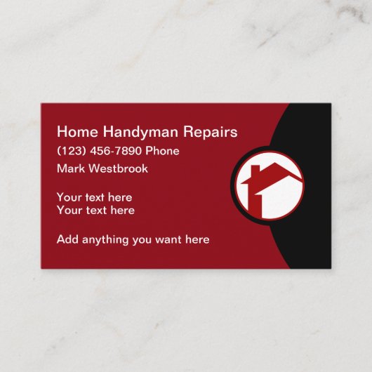 Moderne Zuhause Reparaturen Handyman Visitenkarte (Vorderseite)