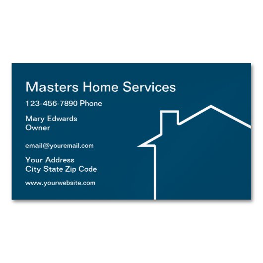 Moderne Zuhause-Services Magnetische Visitenkarte (Vorderseite)