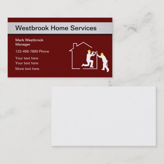 Moderne Zuhause Visitenkarte (Vorne/Hinten)