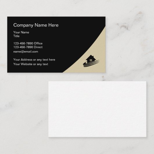 Moderne Zuhause Visitenkarte (Vorne/Hinten)