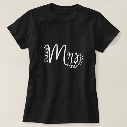 moderne Zukunft Frau Script bachelorette bridal T-Shirt (Design vorne)
