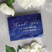 Moderne Zurück zum Mond und zurück Dankeskarten