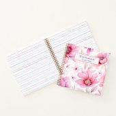 Moderne zurück zur Schule rosa Aquarellblüte Notizblock (Innenseite)