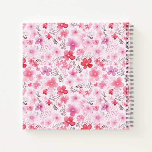 Moderne Zurück zur Schule rosa Aquarellfarben flor Notizblock (Rückseite)