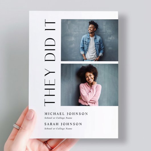 Moderne Zwei Absolventen - Doppel-Abitur Einladung