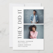 Moderne Zwei Absolventen - Doppel-Abitur Einladung (Vorderseite)