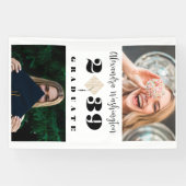 Moderne Zwei-Foto-Bold-Script-Graduierungspartei Banner (Horizontal)