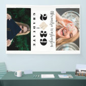 Moderne Zwei-Foto-Bold-Script-Graduierungspartei Banner (Messe)