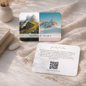 Moderne Zwei-Foto-Fotografie-QR-Code-Kamera Visitenkarte
