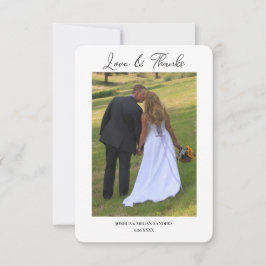 Moderne Zwei-Foto-Hochzeit Liebe und Danke