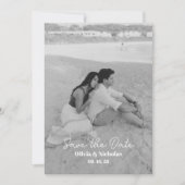 Moderne Zwei-Foto Save The Date (Vorderseite)