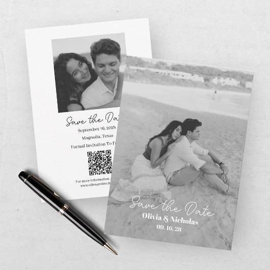 Moderne Zwei-Foto Save The Date