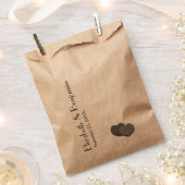 Moderne zwei Herz Personalisierte Namen Datum Hoch Geschenktütchen (Ausgeschnitten)