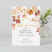 Moderne zwei Herzen fallen in Liebe Paare Dusche Folieneinladung (Stehend vorne)