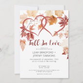 Moderne zwei Herzen sinken im Brautparty der Liebe Einladung (Vorderseite)