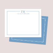 Moderne zwei Initialen mit hellblauer Grenzgestati Mitteilungskarte