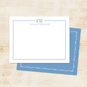 Moderne zwei Initialen mit hellblauer Grenzgestati Mitteilungskarte