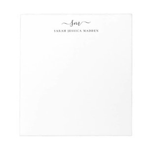 Moderne zwei Monogramm-Anfang Damen Schrift Swash Notizblock