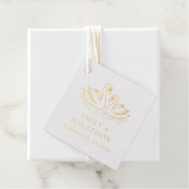 Moderne zwei Schwäne in der Liebe Danke Hochzeit Geschenkanhänger