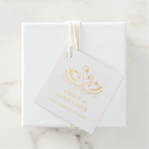 Moderne zwei Schwäne in der Liebe Danke Hochzeit Geschenkanhänger