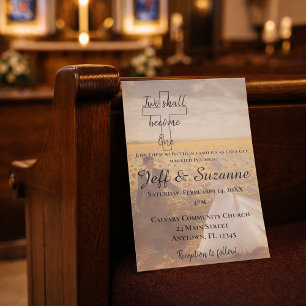 Moderne Zwei werden Eins Träumerische Hochzeit  Einladung