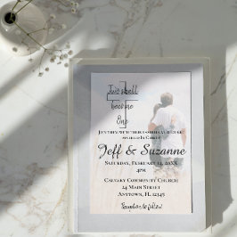 Moderne Zwei werden zu einer Foto-Hochzeit Einladung