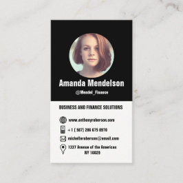 Moderne zweifarbige Fotosozialikonen Visitenkarte