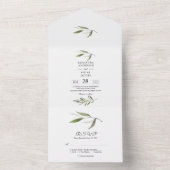 Moderne Zweigniederlassung aus grünem Olive All In One Einladung (Innen Boden)