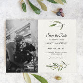 Moderne Zweigniederlassung aus grünem Olive Ankündigungspostkarte