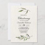 Moderne Zweigniederlassung aus grünem Olive Einladung (Vorderseite)