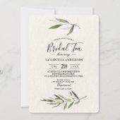 Moderne Zweigniederlassung aus grünem Olive Einladung (Vorderseite)