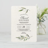 Moderne Zweigniederlassung aus grünem Olive Einladung (Stehend Vorderseite)