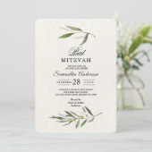 Moderne Zweigniederlassung aus grünem Olive Einladung (Stehend Vorderseite)