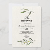 Moderne Zweigniederlassung aus grünem Olive Einladung (Vorderseite)