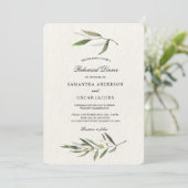 Moderne Zweigniederlassung aus grünem Olive Einladung (Stehend Vorderseite)